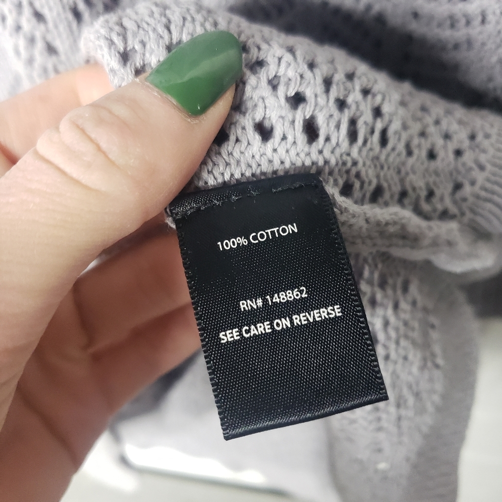 Torrid Grey Pointelle Knit Sweater - Picture 5 of 6